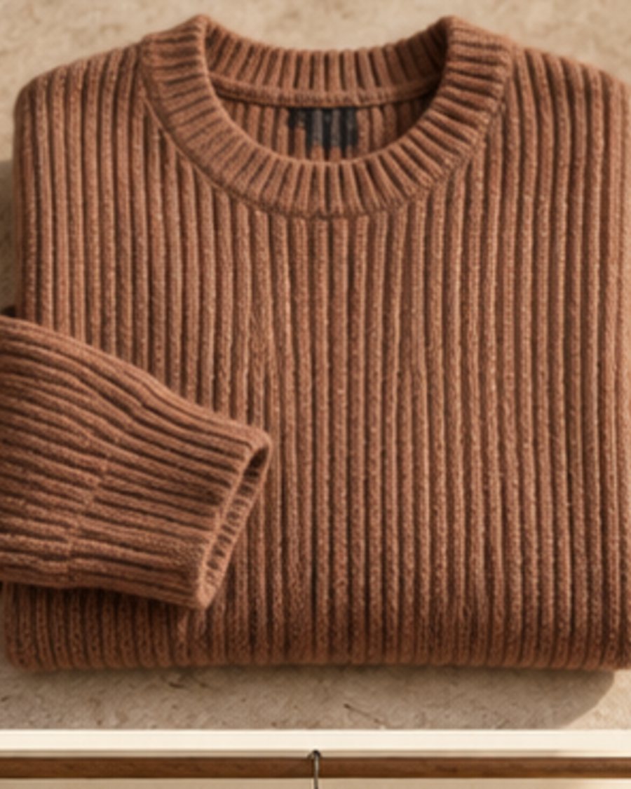 Ribbed knit + denim